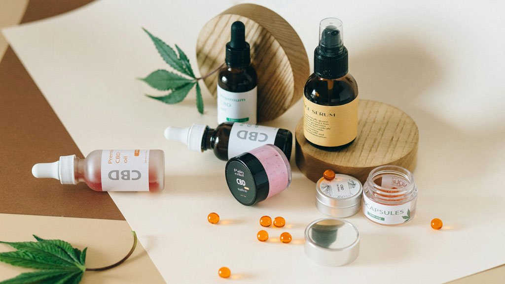 Assorted CBD products including full spectrum CBD oil and capsules, highlighting different ways to take CBD for wellness and therapeutic support.