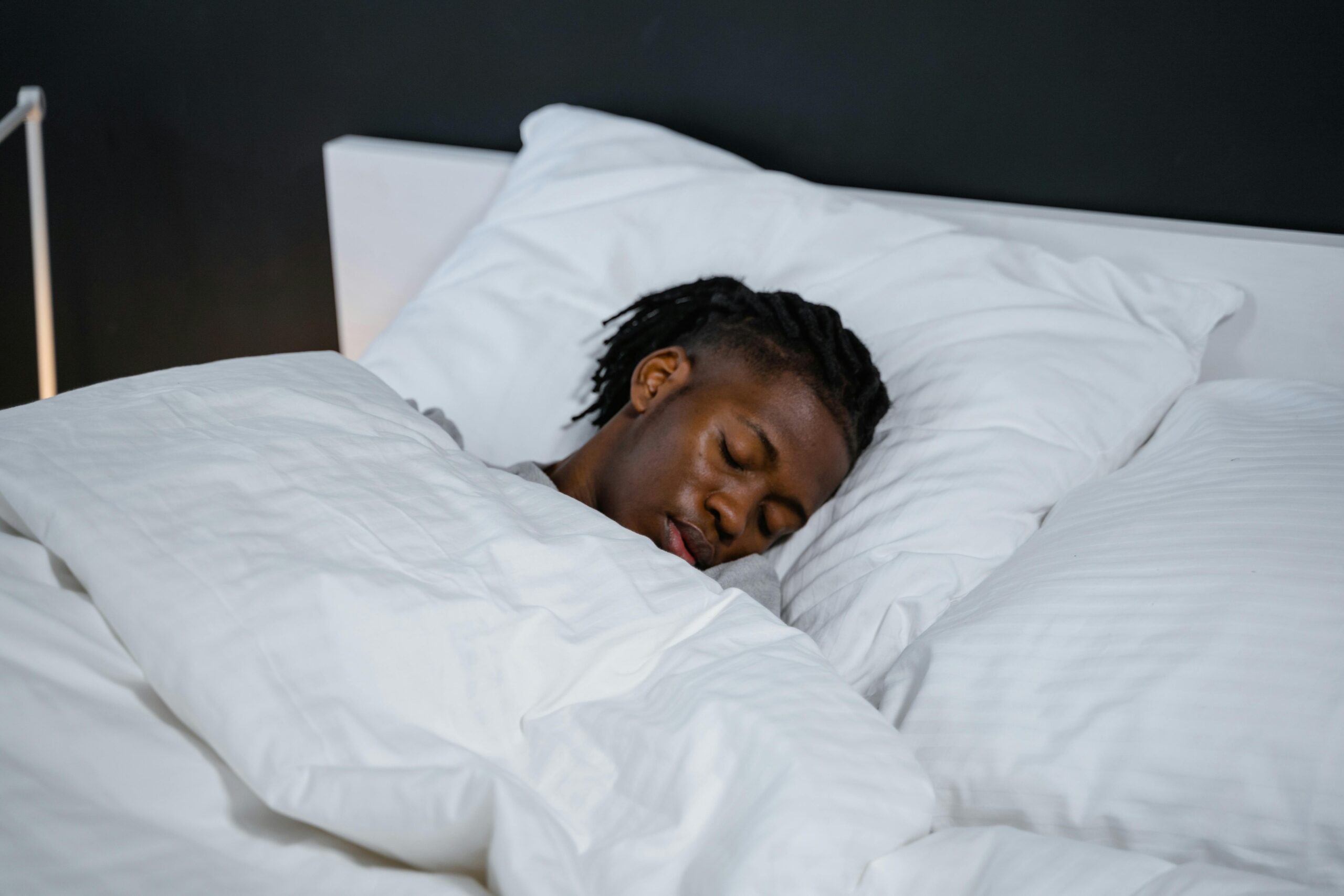 Man sleeping peacefully supported by medical cannabis for sleep