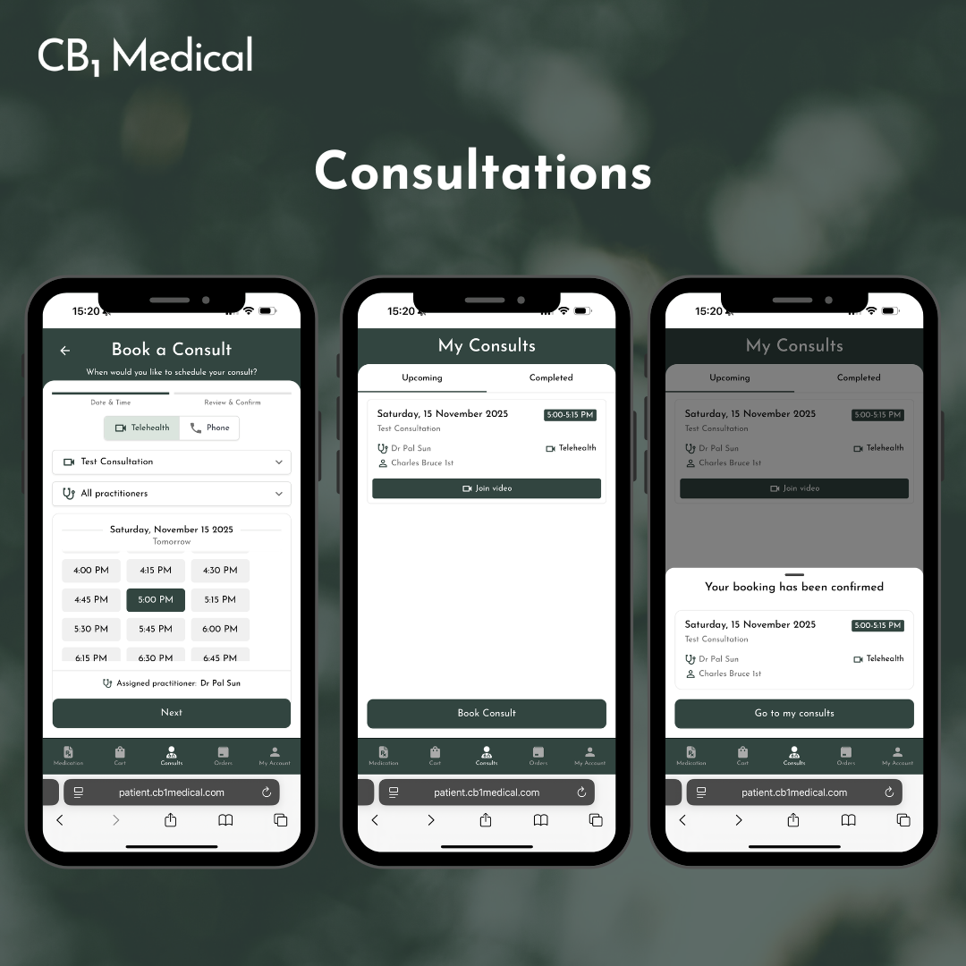 How to book a consultation with the CB1 Medical Patient Portal